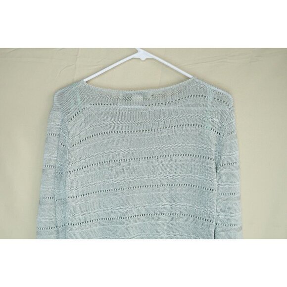 Vintage Austin Reed Gray White Knit Long Sleeves Ramie Rayon Mens Size Medium - Picture 4 of 8